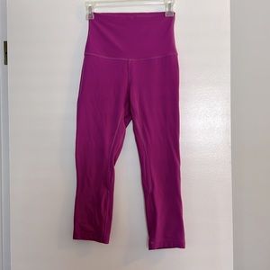 Lululemon, magenta, double layer, cropped (23” inseam) leggings size 6